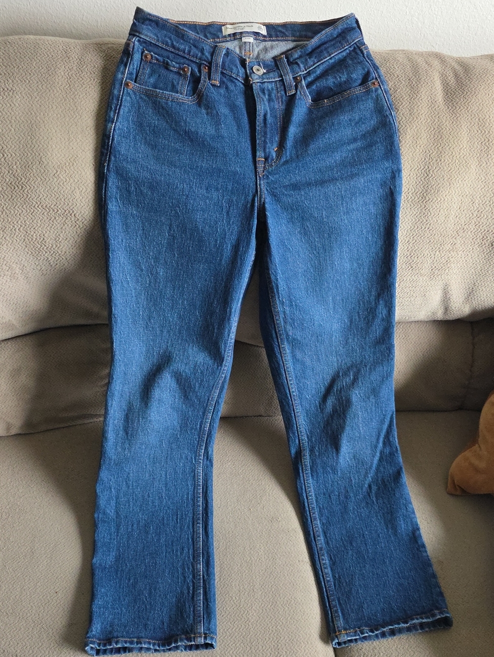 Abercrombie & Fitch Women's Straight-Leg Blue Denim Jeans